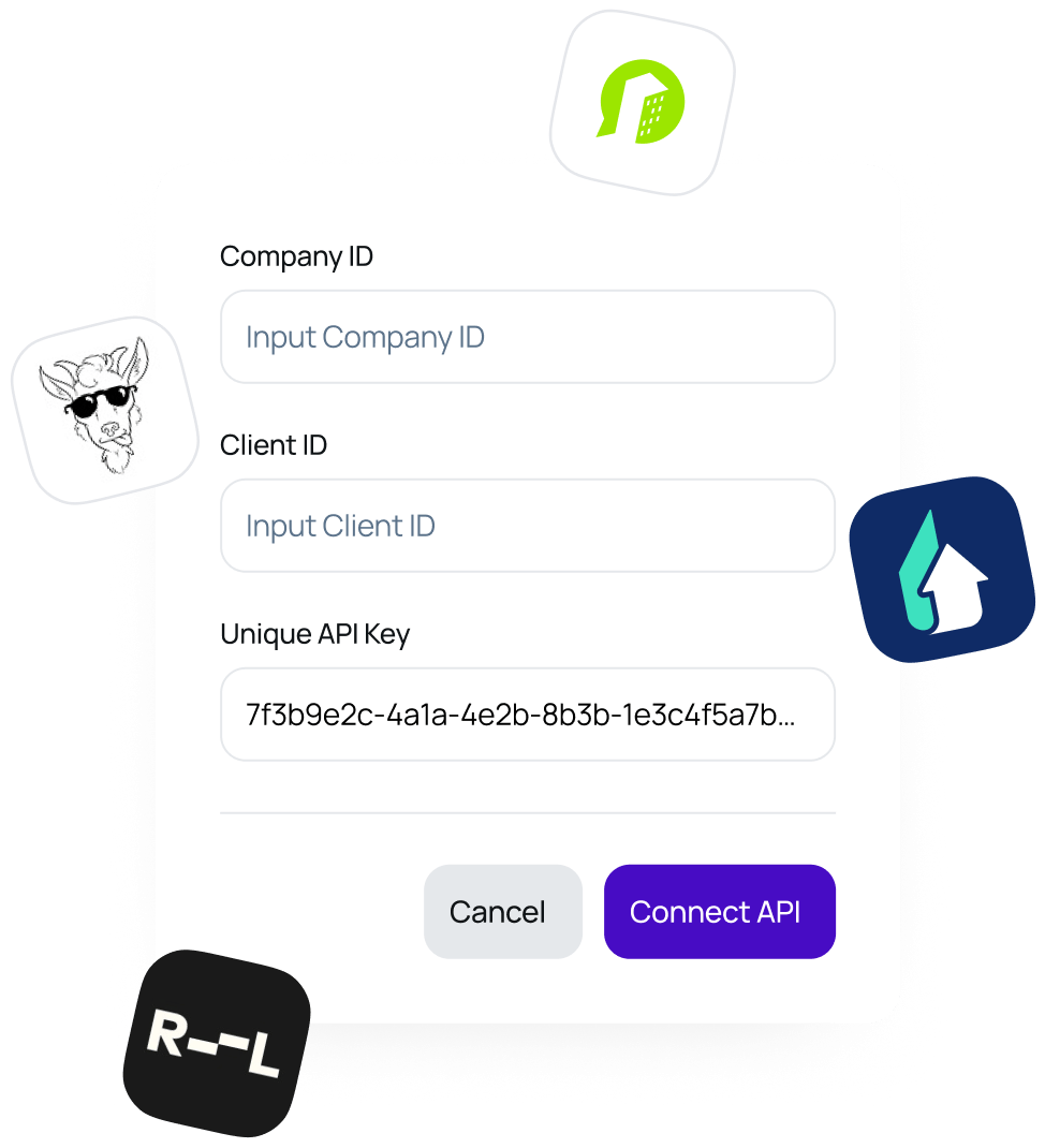 Native integrations pulling listings and lease events into ElevateIQ